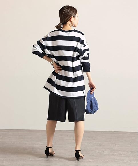 Amazon | [アンスクリア] ボーダー Big ロングスリーブ Tシャツ フリー
